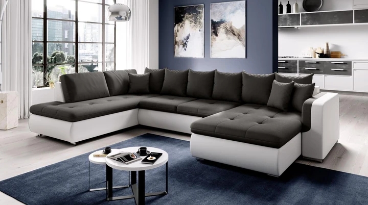 SALMA U moderní rozkládací sedací souprava ve tvaru U
