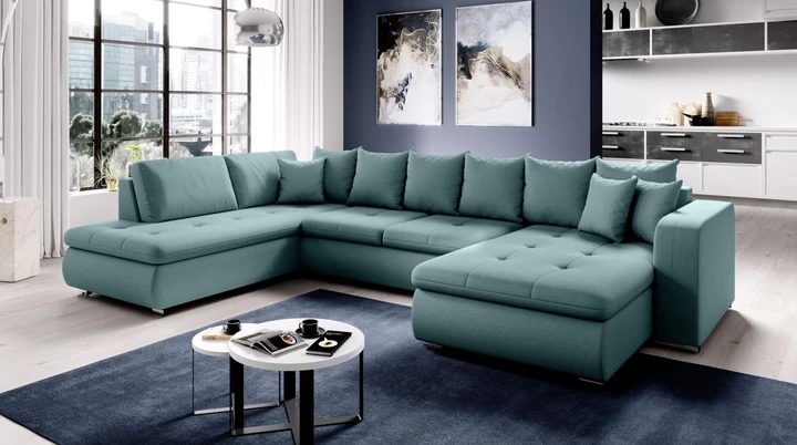 SALMA U moderní rozkládací sedací souprava ve tvaru U