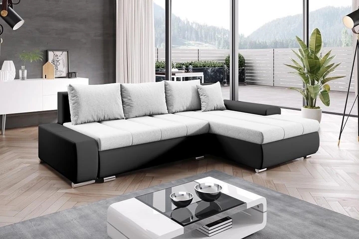 CASIA rozkládací rohová sedačka s úložným prostorem