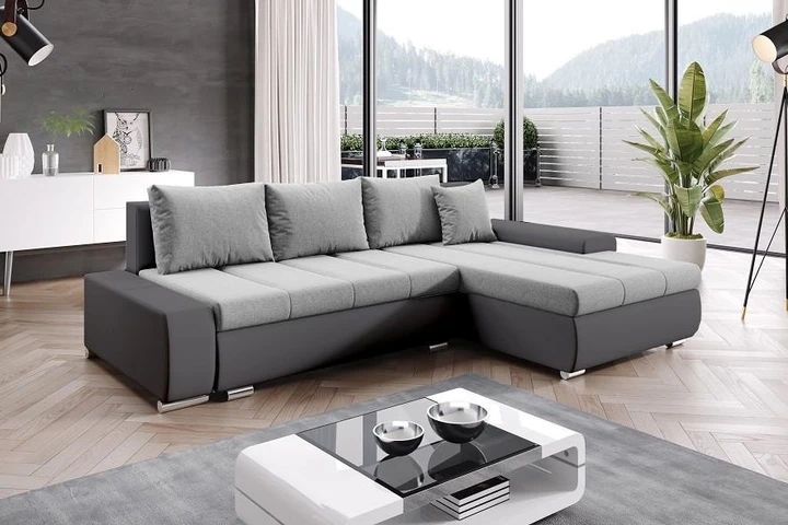 CASIA rozkládací rohová sedačka s úložným prostorem