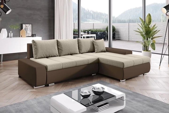 CASIA rozkládací rohová sedačka s úložným prostorem