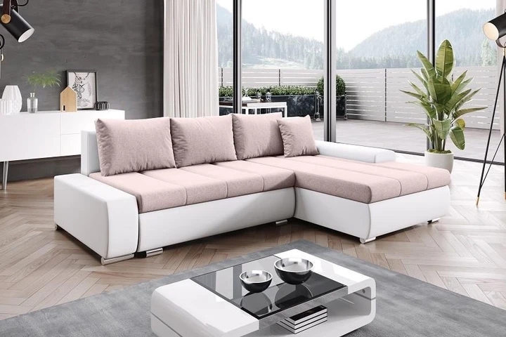 CASIA rozkládací rohová sedačka s úložným prostorem