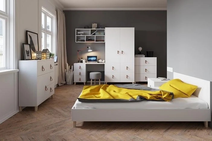 SEVERA sestava do studentského pokoje, dekor bílá