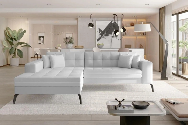 NANTES moderní rozkládací rohová sedačka s širokou lenoškou