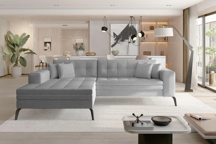 NANTES moderní rozkládací rohová sedačka s širokou lenoškou