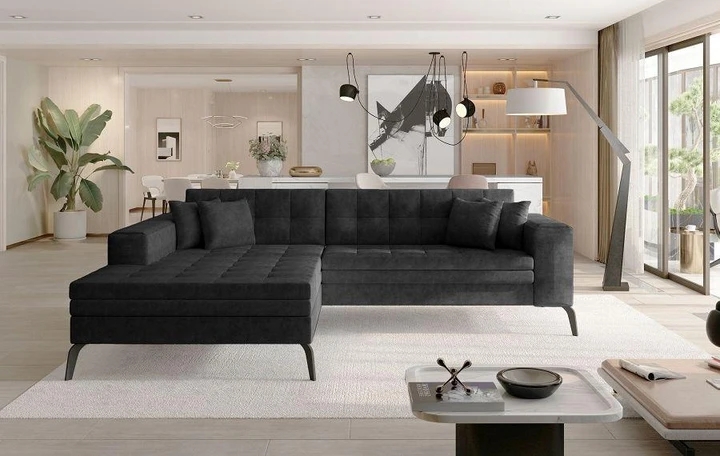 NANTES moderní rozkládací rohová sedačka s širokou lenoškou