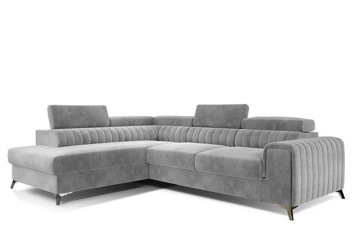 MARIO moderní rozkládací rohová sedačka s polohovacími záhlavníky