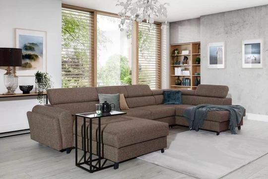 ERIK rozkládací sedací souprava ve tvaru U s úložným prostorem