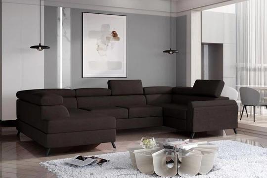 BELLE rozkládací sedací souprava ve tvaru U s úložným prostorem