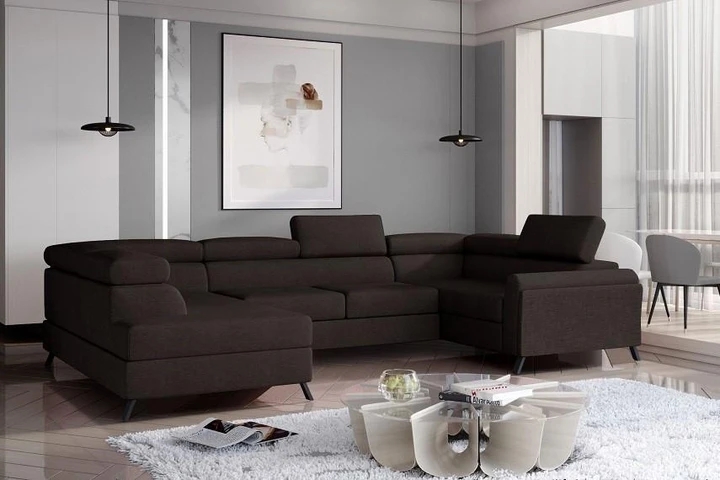 BELLE rozkládací sedací souprava ve tvaru U s úložným prostorem