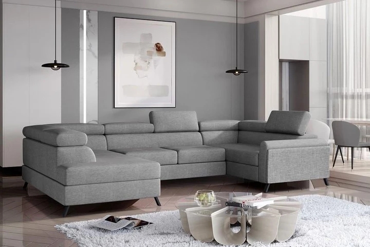 BELLE rozkládací sedací souprava ve tvaru U s úložným prostorem