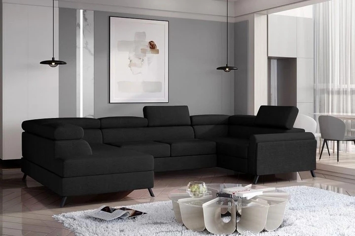 BELLE rozkládací sedací souprava ve tvaru U s úložným prostorem