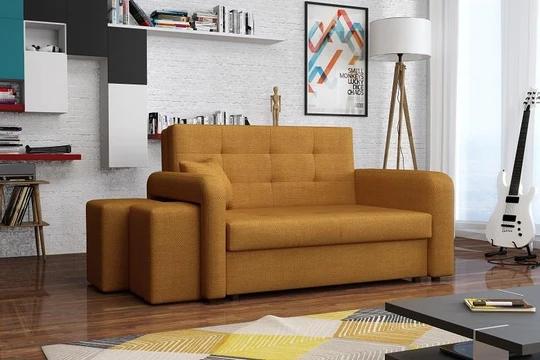 FALCONE II rozkládací pohovka s úložným prostorem a taburety