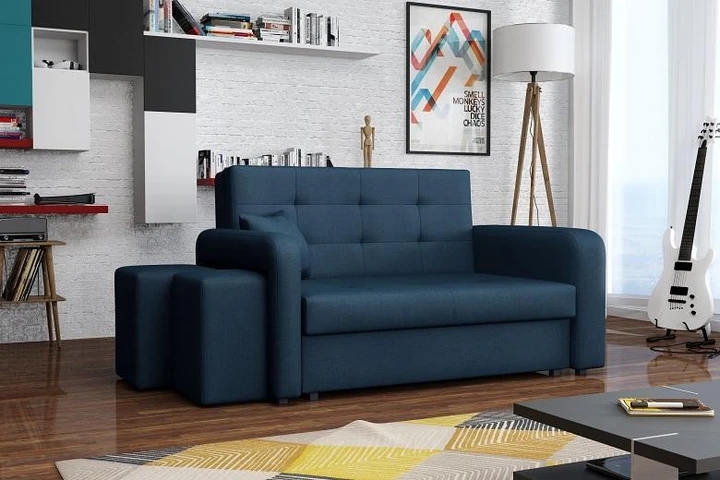 FALCONE II rozkládací pohovka s úložným prostorem a taburety