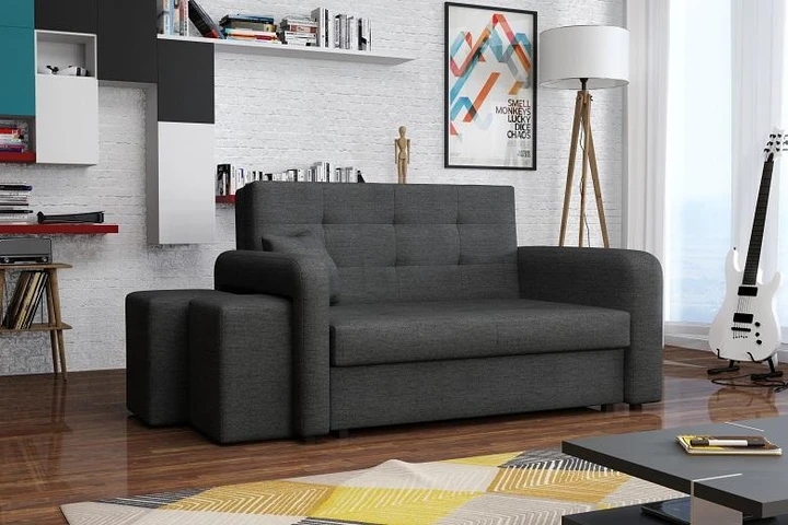 FALCONE II rozkládací pohovka s úložným prostorem a taburety