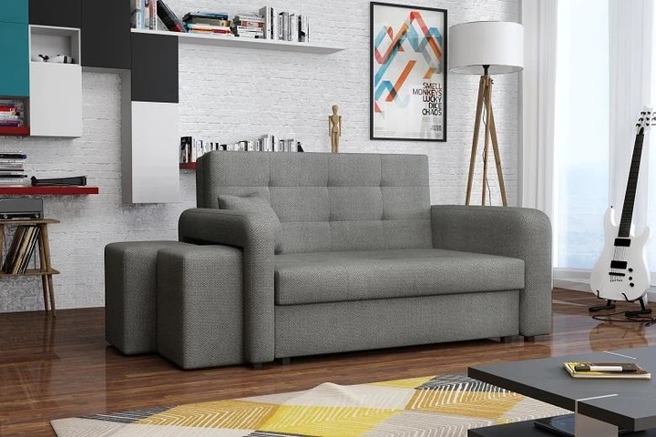 FALCONE II rozkládací pohovka s úložným prostorem a taburety