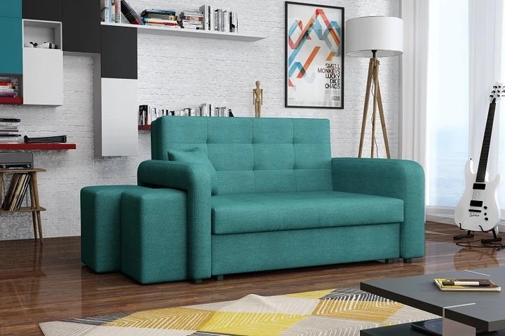 FALCONE II rozkládací pohovka s úložným prostorem a taburety