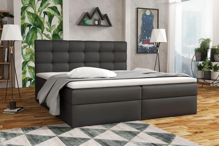 APIRO kontinentální postel boxspring 200x200 s úložným prostorem