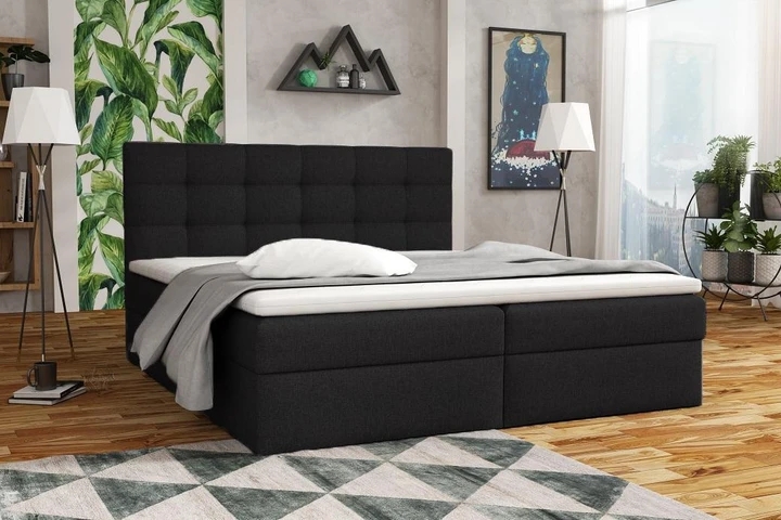 APIRO kontinentální postel boxspring 200x200 s úložným prostorem