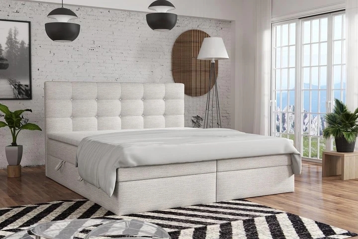 FERNO kontinentální postel boxspring 200x200 s úložným prostorem