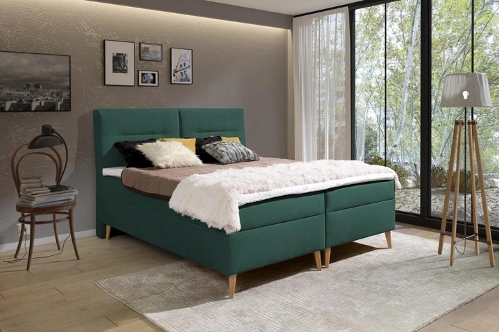 LUIS kontinentální postel boxspring 140x200 s úložným prostorem