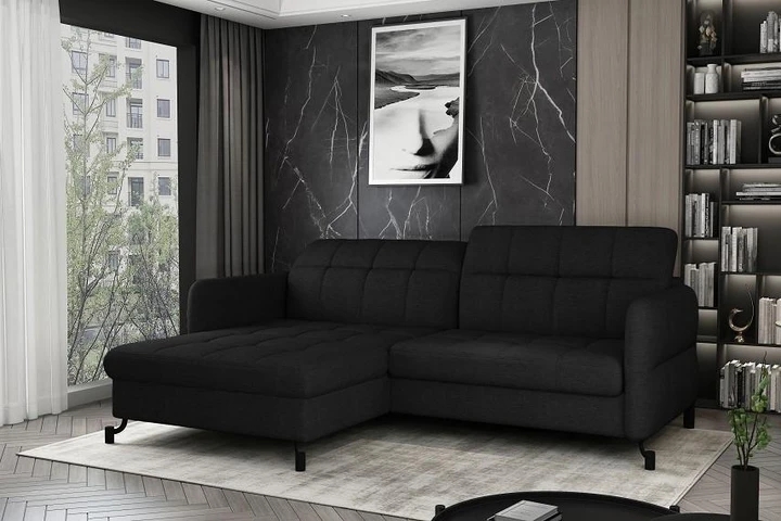 CLEMENTINE moderní rozkládací rohová sedačka s polohovacími záhlavníky