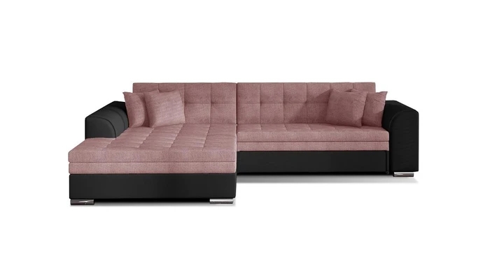 SYDNEY moderní rozkládací rohová sedačka s širokou lenoškou, šedá