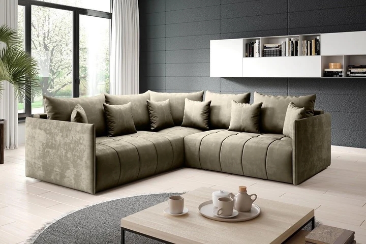 DAVOS L rozkládací sedačka s úložným prostorem