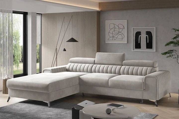 BELMONDO moderní rozkládací rohová sedačka s polohovacími záhlavníky