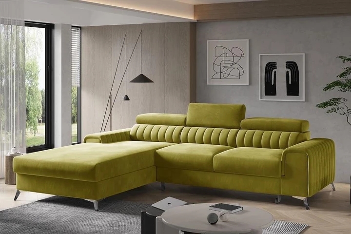 BELMONDO moderní rozkládací rohová sedačka s polohovacími záhlavníky