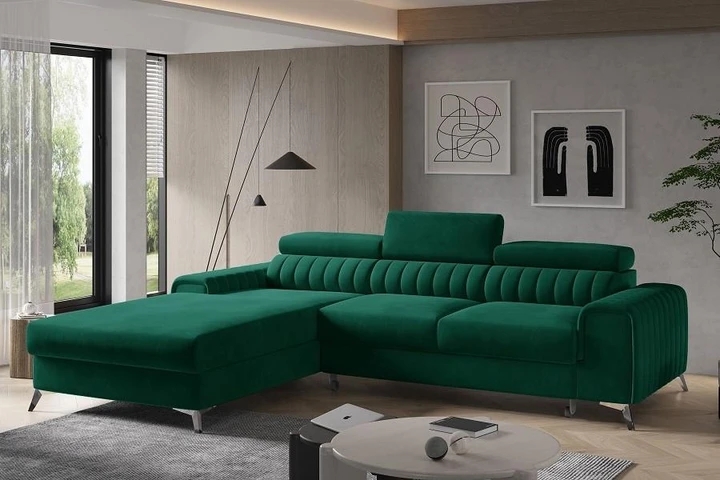 BELMONDO moderní rozkládací rohová sedačka s polohovacími záhlavníky