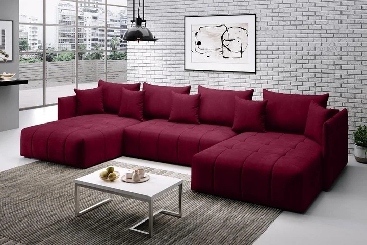 DAVOS rozkládací sedací souprava ve tvaru U s úložným prostorem