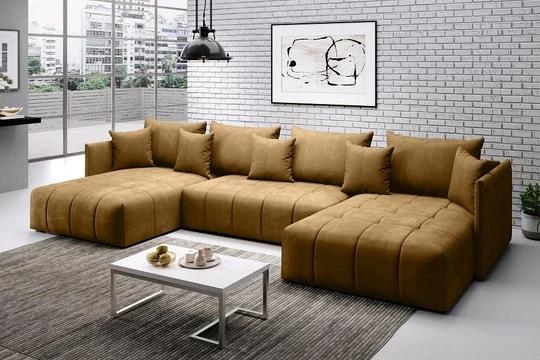 DAVOS rozkládací sedací souprava ve tvaru U s úložným prostorem