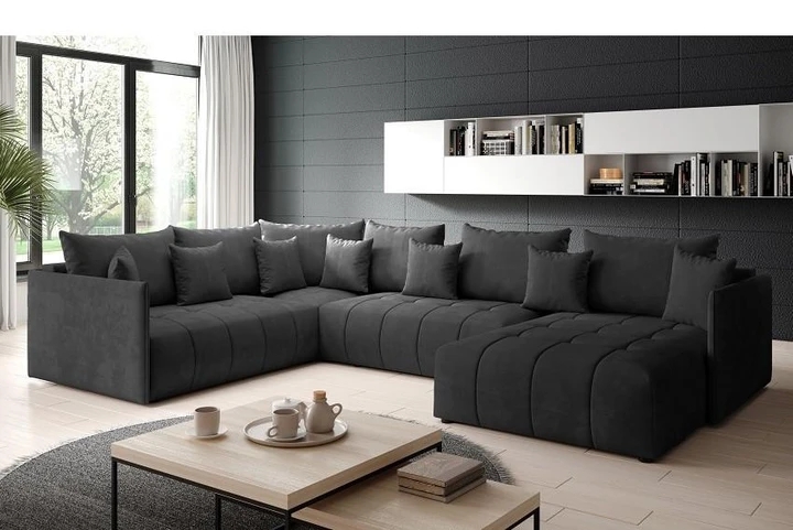 DAVOS BIS rozkládací sedací souprava ve tvaru U s úložným prostorem