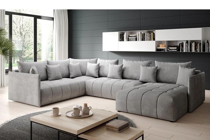 DAVOS BIS rozkládací sedací souprava ve tvaru U s úložným prostorem