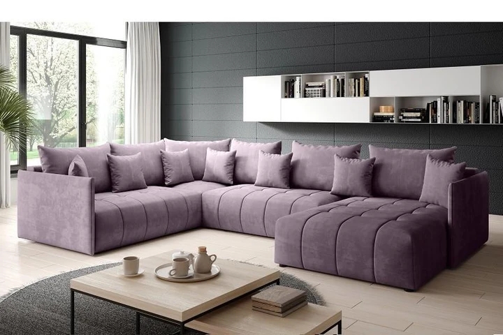 DAVOS BIS rozkládací sedací souprava ve tvaru U s úložným prostorem