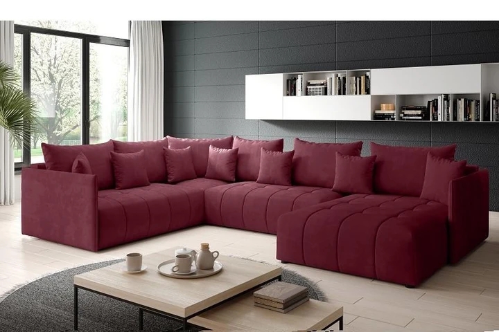 DAVOS BIS rozkládací sedací souprava ve tvaru U s úložným prostorem