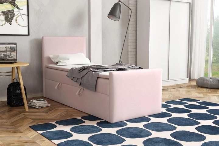BOHO kontinentální postel boxspring 100x200 s úložným prostorem