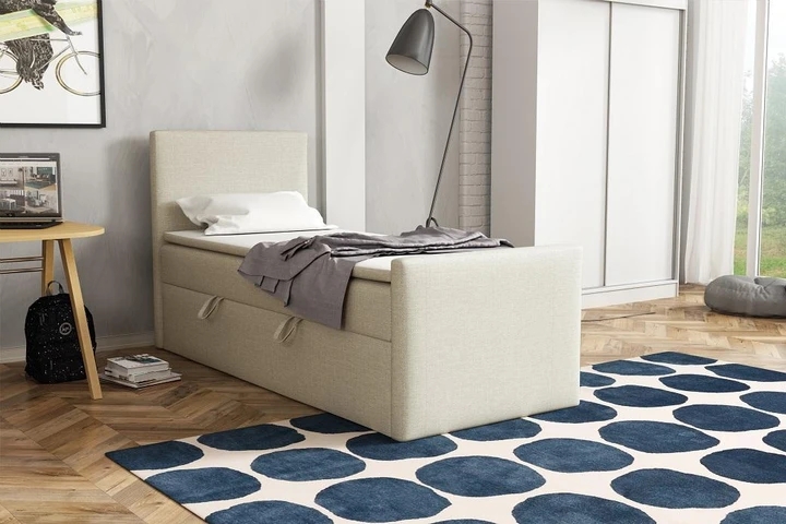 BOHO kontinentální postel boxspring 100x200 s úložným prostorem