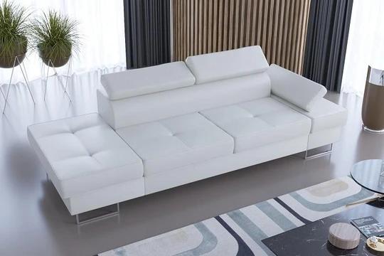 SANDET IV moderní lenoška s polohovací opěrkou v pravé kůži