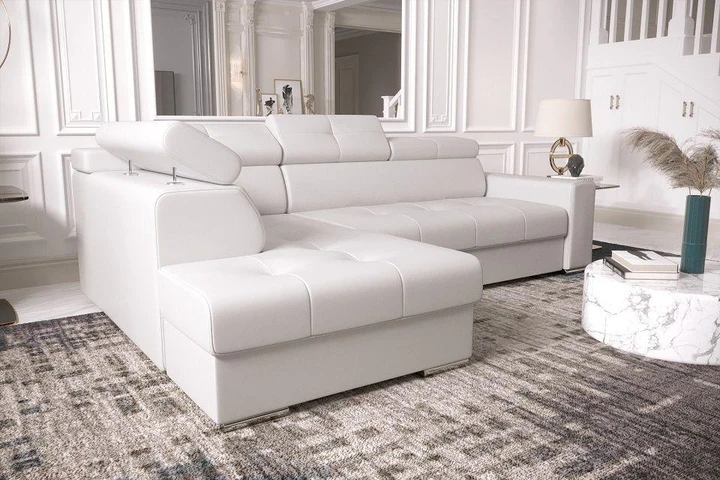 LINDE 4 elegantní sedací souprava s polohovacími záhlavníky v pravé kůži