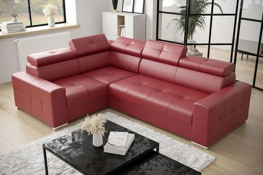 LINDE 5 elegantní sedací souprava s polohovacími záhlavníky v pravé kůži