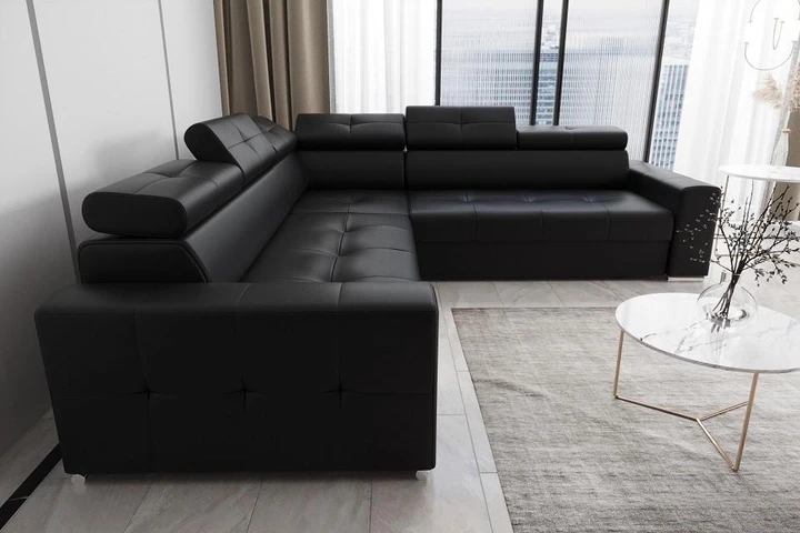 LINDE MAX elegantní rozkládací sedačka s úložným prostorem v pravé kůži