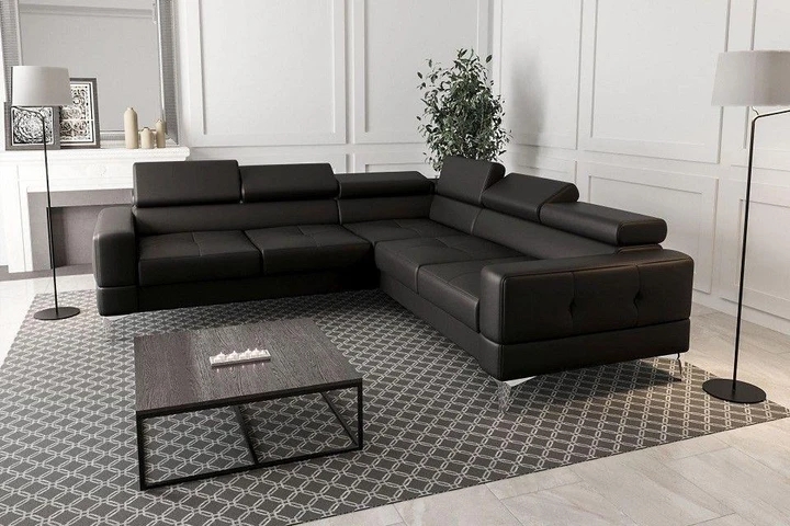 TUSCI MAX moderní sedací souprava s rozkládací funkcí v pravé kůži