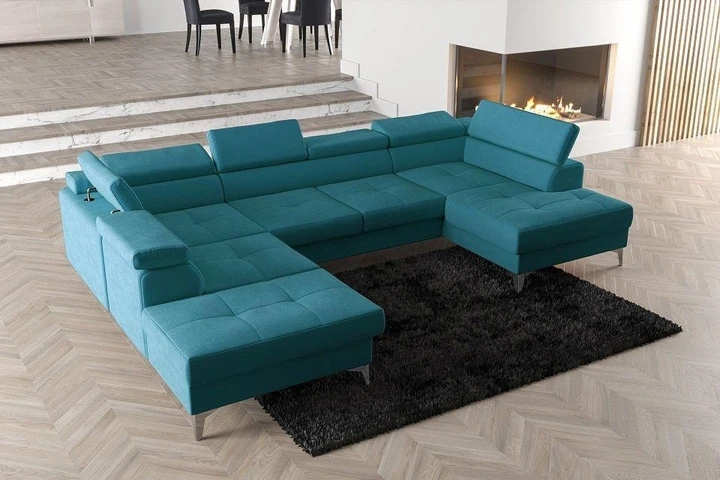 TUSCI MAX II moderní sedací souprava ve tvaru do U s rozkládací funkcí