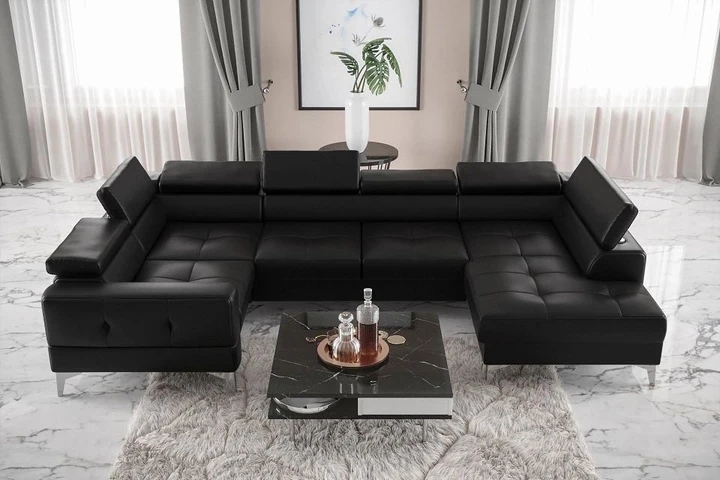 TUSCI MAX I moderní sedací souprava ve tvaru do U s rozkládací funkcí