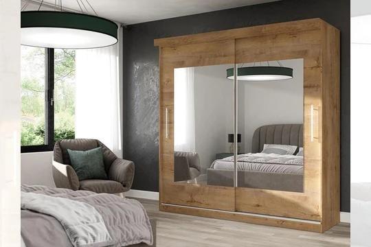 BRIANA 203 šatní skříň se zrcadlem a posuvnými dveřmi