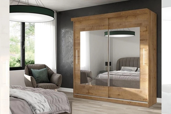 BRIANA 203 šatní skříň se zrcadlem a posuvnými dveřmi