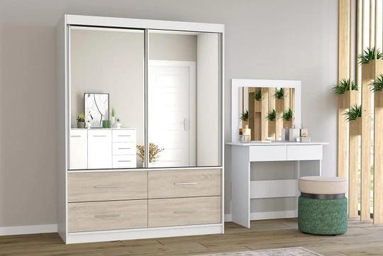 MARGITA šatní skříň se zrcadlem a posuvnými dveřmi