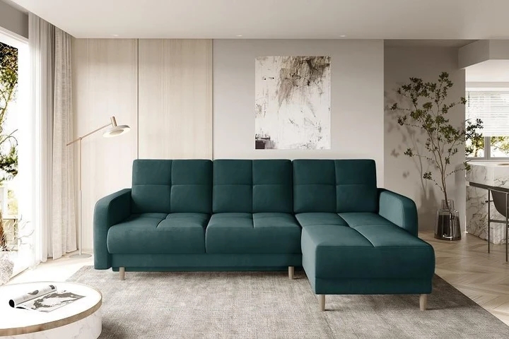 TRIESTE rozkládací rohová sedačka ve skandinávském designu